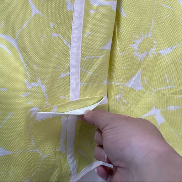 Chico's Optic Ceylon Yellow White Floral Open Front Jacket Blazer Size 1 - Picture 4 of 8